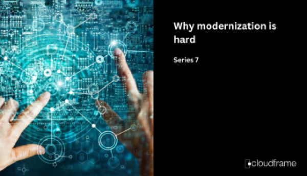 CloudFrame resources thumbnail featuring articles and insights on mainframe modernization