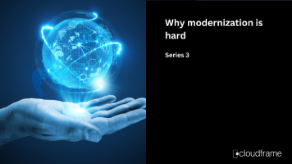 CloudFrame resources thumbnail featuring articles and insights on mainframe modernization