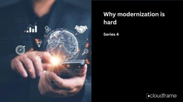 CloudFrame resources thumbnail featuring articles and insights on mainframe modernization